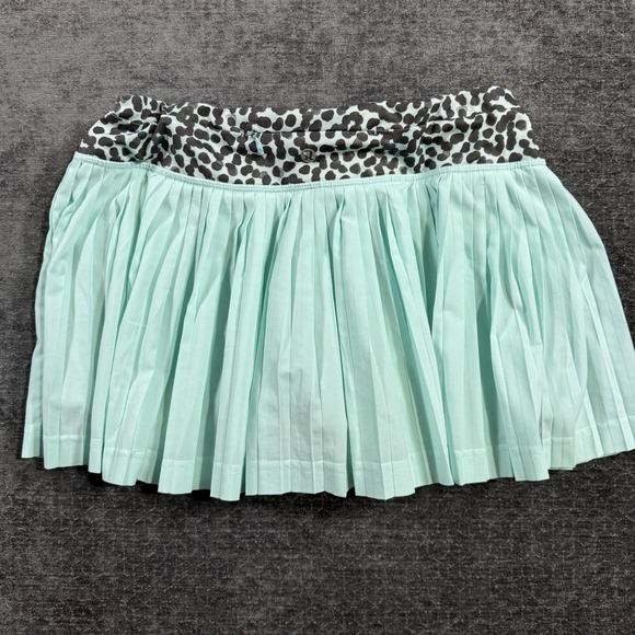 Lululemon Pleat To Street Skirt Women's 8 Tranquil Blue Green Ace Spot Skort - Picture 2 of 13